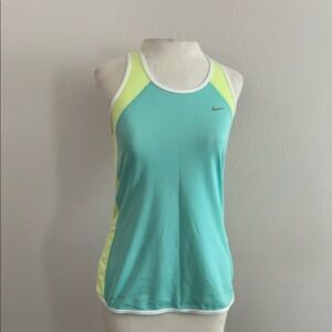 Nike Blue and Lime Green Racerback Tank Top